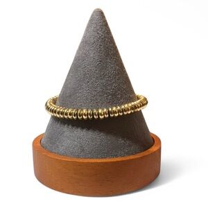 Women or Men Unisex Gold‎ Tone Metal Bead Stretch Bracelet Cool To The Touch